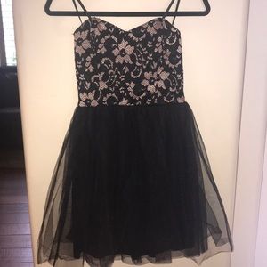 Girls evening floral black dress